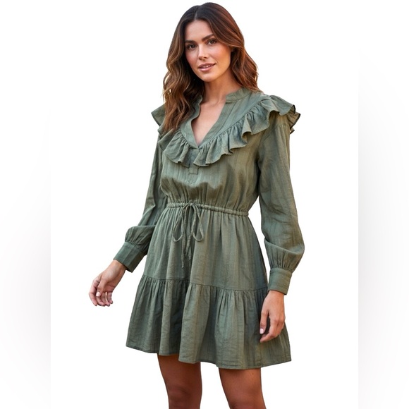 Ralph Lauren Black Label Dresses & Skirts - LAUREN Ralph Lauren Black Label Ruffled Tiered Dress Sage